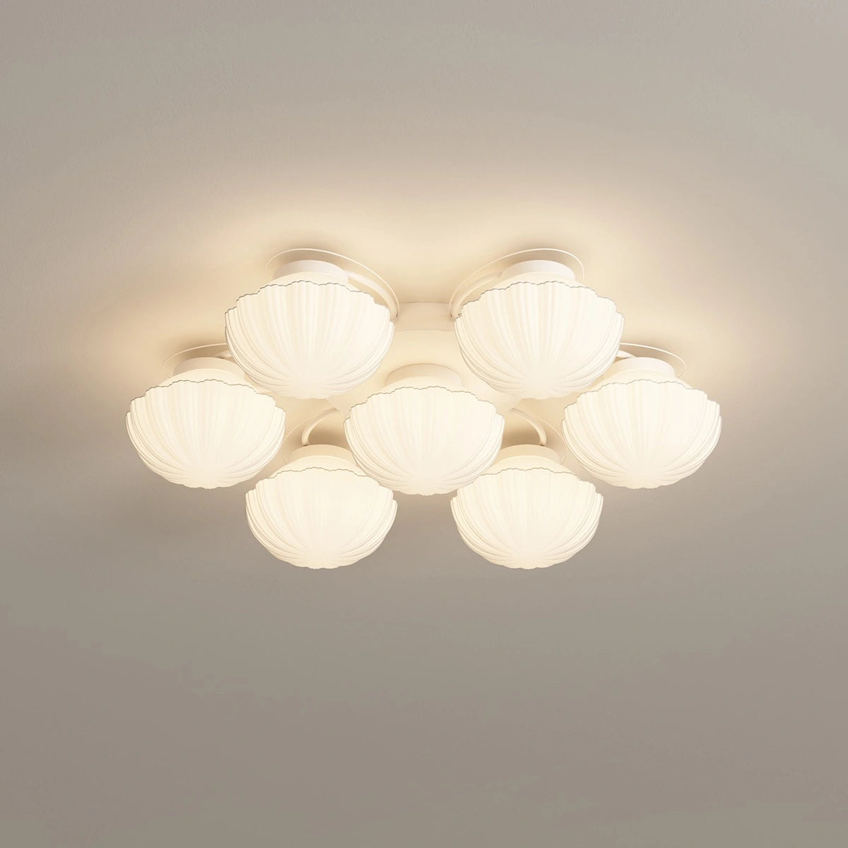 Antizer Creative Flower Living Room Ceiling Lamp White 6+1 Heads