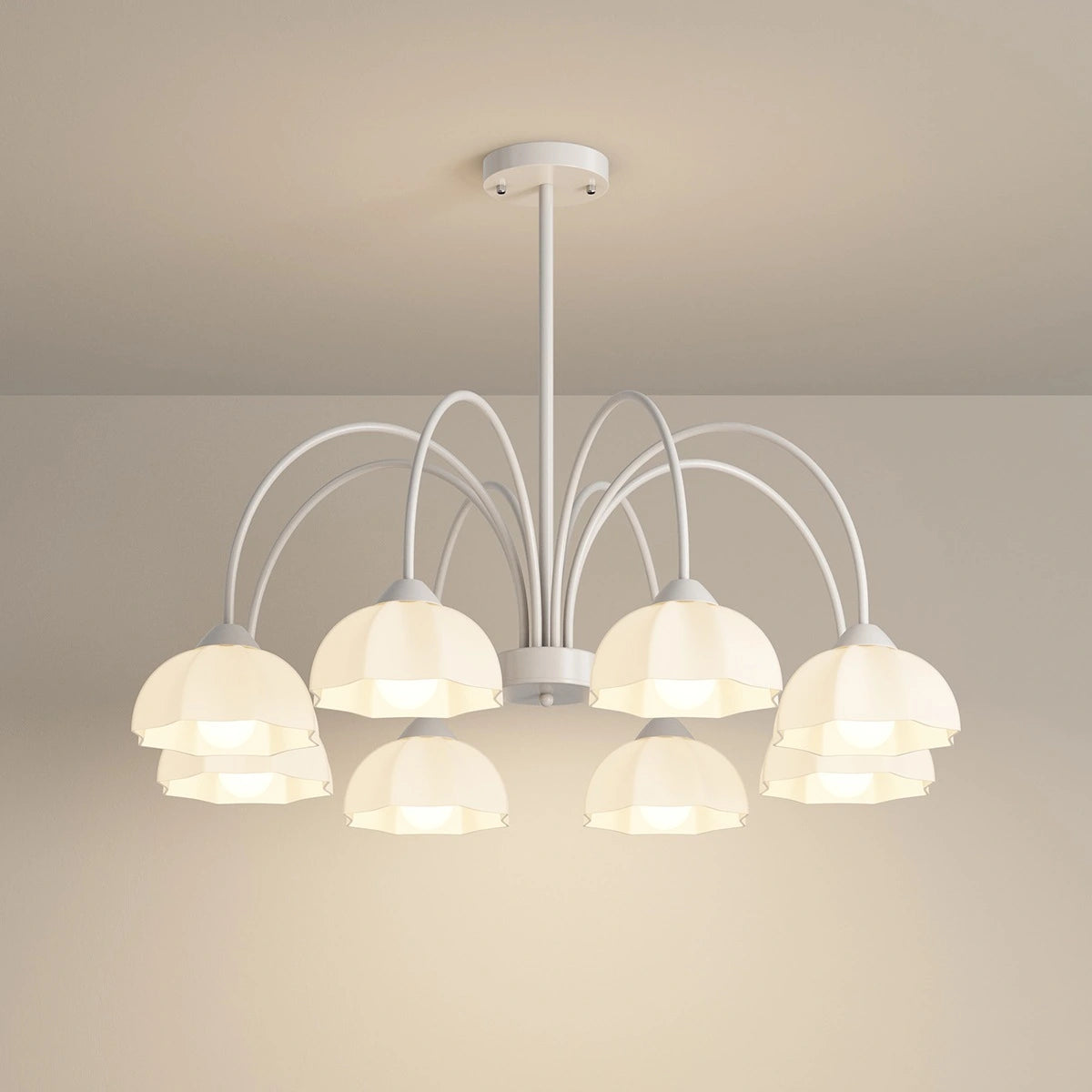 Antizer Nordic Modern Light Luxury Flower Chandelier White 8 Heads